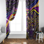Merry Christmas Storm Window Curtain Aboriginal Santa Rugby Mascot - Melbourne
