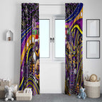 Merry Christmas Storm Window Curtain Aboriginal Santa Rugby Mascot - Melbourne