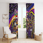 Merry Christmas Storm Window Curtain Aboriginal Santa Rugby Mascot - Melbourne