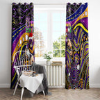 Merry Christmas Storm Window Curtain Aboriginal Santa Rugby Mascot - Melbourne