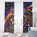 Merry Christmas Storm Window Curtain Aboriginal Santa Rugby Mascot - Melbourne
