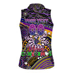 Merry Christmas Storm Women Sleeveless Polo Shirt Aboriginal Santa Rugby Mascot - Melbourne