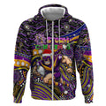 Merry Christmas Storm Zip Hoodie Aboriginal Santa Rugby Mascot - Melbourne
