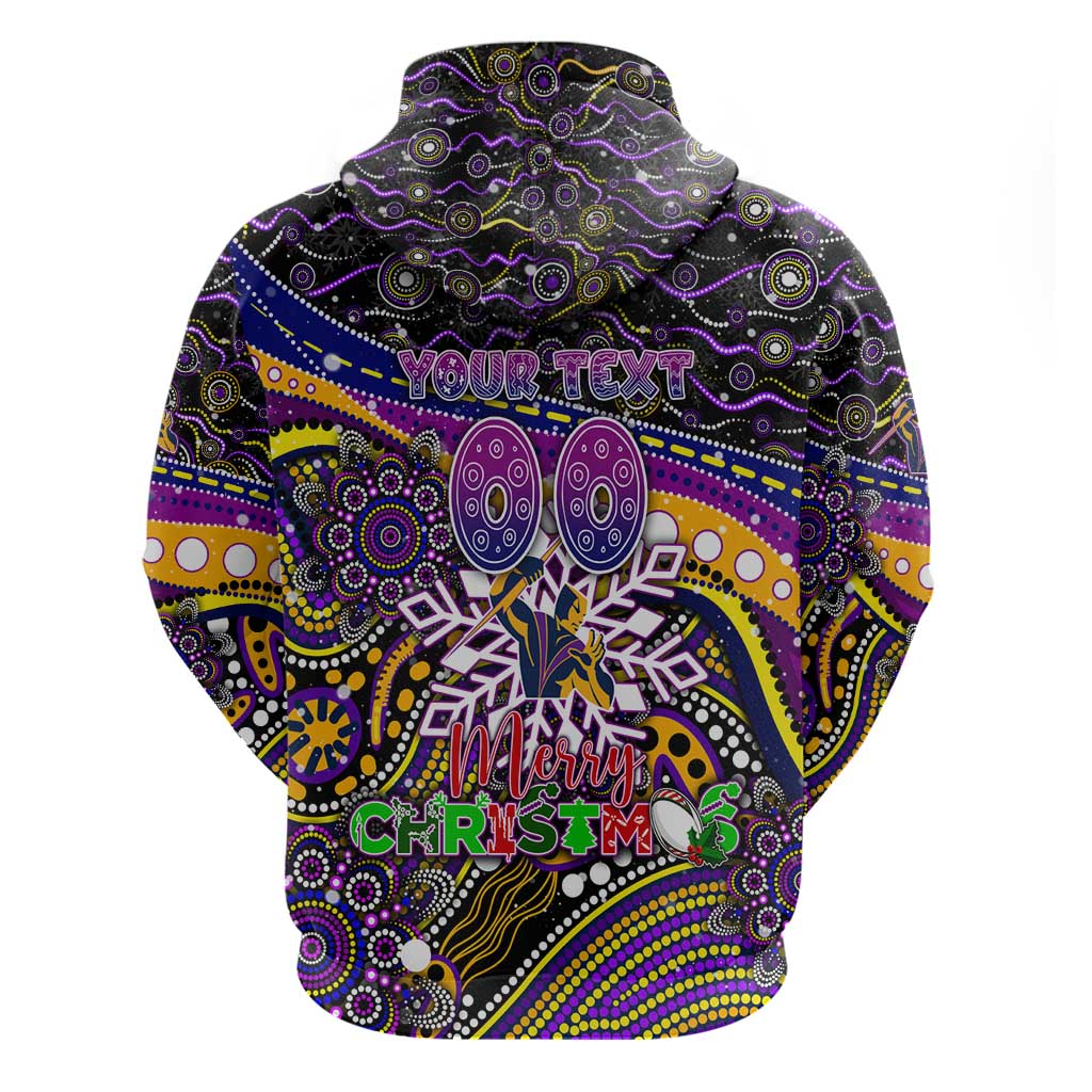 Merry Christmas Storm Zip Hoodie Aboriginal Santa Rugby Mascot - Melbourne
