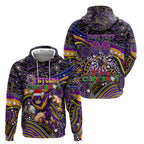 Merry Christmas Storm Zip Hoodie Aboriginal Santa Rugby Mascot - Melbourne