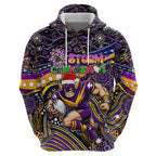 Merry Christmas Storm Zip Hoodie Aboriginal Santa Rugby Mascot - Melbourne