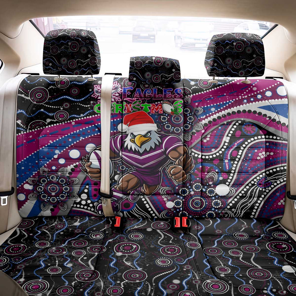 Merry Christmas Manly Warringah Sea Eagles Back Car Seat Cover Aboriginal Santa Rugby Mascot - Silvertails