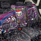 Merry Christmas Manly Warringah Sea Eagles Back Car Seat Cover Aboriginal Santa Rugby Mascot - Silvertails
