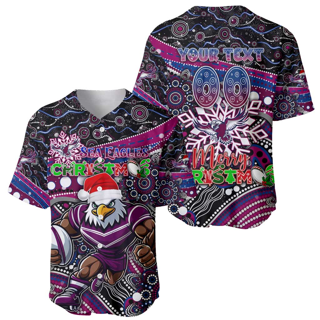 Merry Christmas Manly Warringah Sea Eagles Baseball Jersey Aboriginal Santa Rugby Mascot - Silvertails