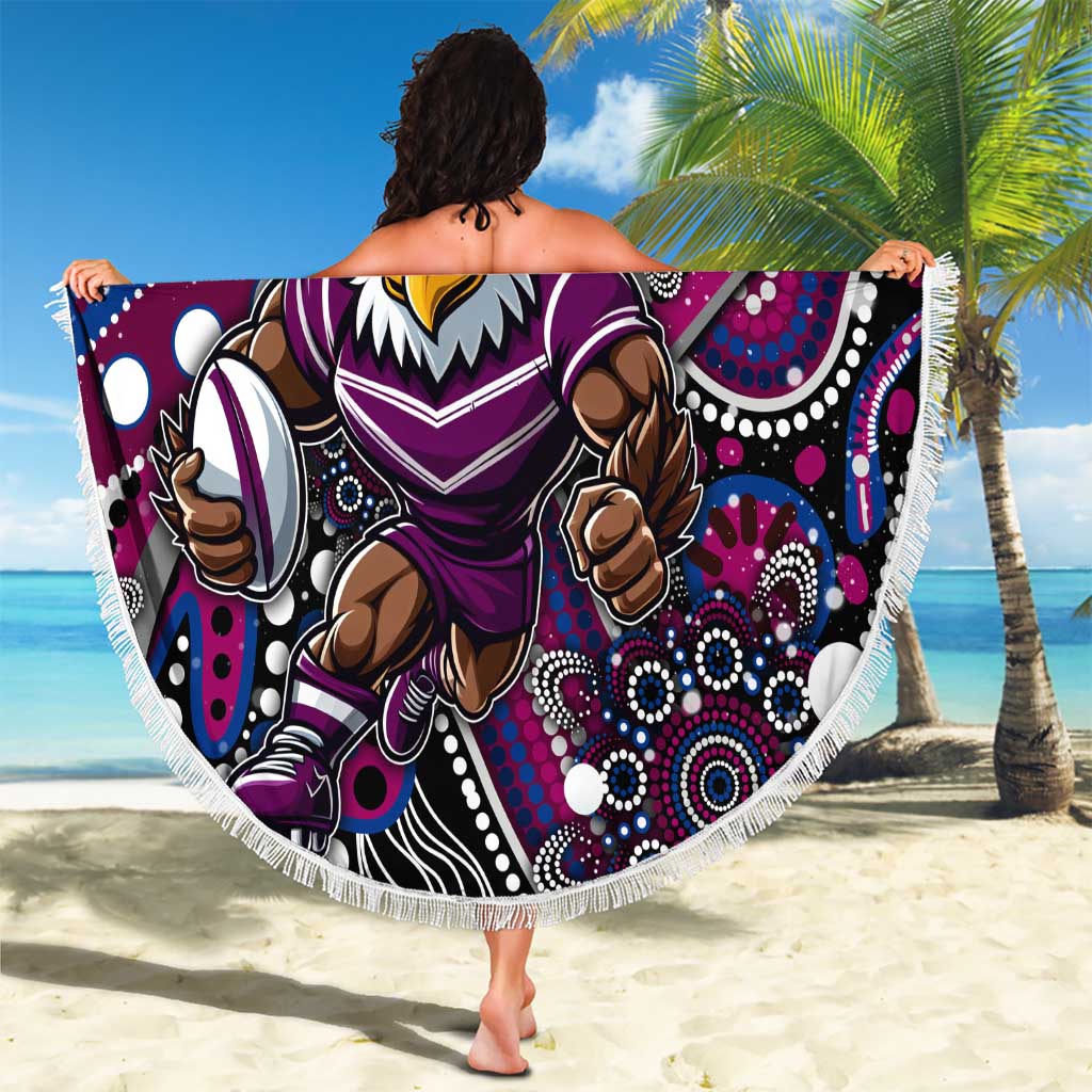 Merry Christmas Manly Warringah Sea Eagles Beach Blanket Aboriginal Santa Rugby Mascot - Silvertails