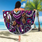 Merry Christmas Manly Warringah Sea Eagles Beach Blanket Aboriginal Santa Rugby Mascot - Silvertails
