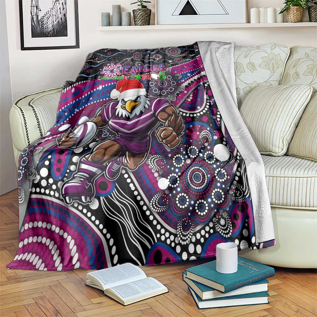 Merry Christmas Manly Warringah Sea Eagles Blanket Aboriginal Santa Rugby Mascot - Silvertails