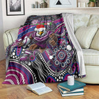 Merry Christmas Manly Warringah Sea Eagles Blanket Aboriginal Santa Rugby Mascot - Silvertails