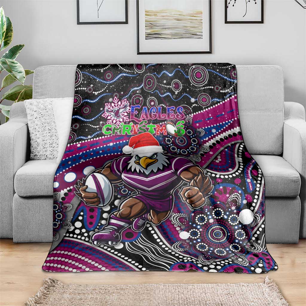 Merry Christmas Manly Warringah Sea Eagles Blanket Aboriginal Santa Rugby Mascot - Silvertails