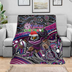 Merry Christmas Manly Warringah Sea Eagles Blanket Aboriginal Santa Rugby Mascot - Silvertails
