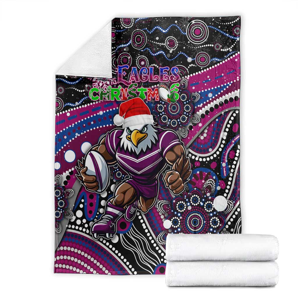 Merry Christmas Manly Warringah Sea Eagles Blanket Aboriginal Santa Rugby Mascot - Silvertails
