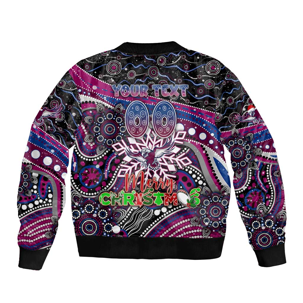 Merry Christmas Manly Warringah Sea Eagles Bomber Jacket Aboriginal Santa Rugby Mascot - Silvertails