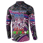Merry Christmas Manly Warringah Sea Eagles Button Sweatshirt Aboriginal Santa Rugby Mascot - Silvertails