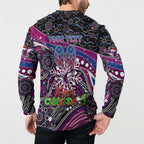 Merry Christmas Manly Warringah Sea Eagles Button Sweatshirt Aboriginal Santa Rugby Mascot - Silvertails