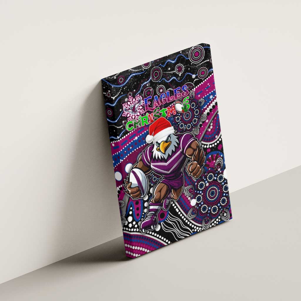 Merry Christmas Manly Warringah Sea Eagles Canvas Wall Art Aboriginal Santa Rugby Mascot - Silvertails