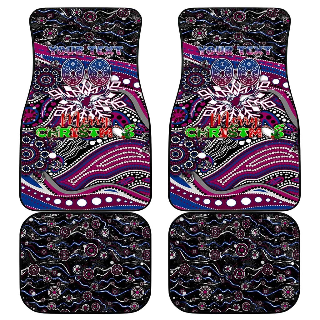 Merry Christmas Manly Warringah Sea Eagles Car Mats Aboriginal Santa Rugby Mascot - Silvertails