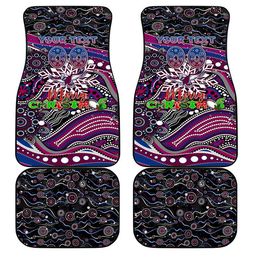 Merry Christmas Manly Warringah Sea Eagles Car Mats Aboriginal Santa Rugby Mascot - Silvertails