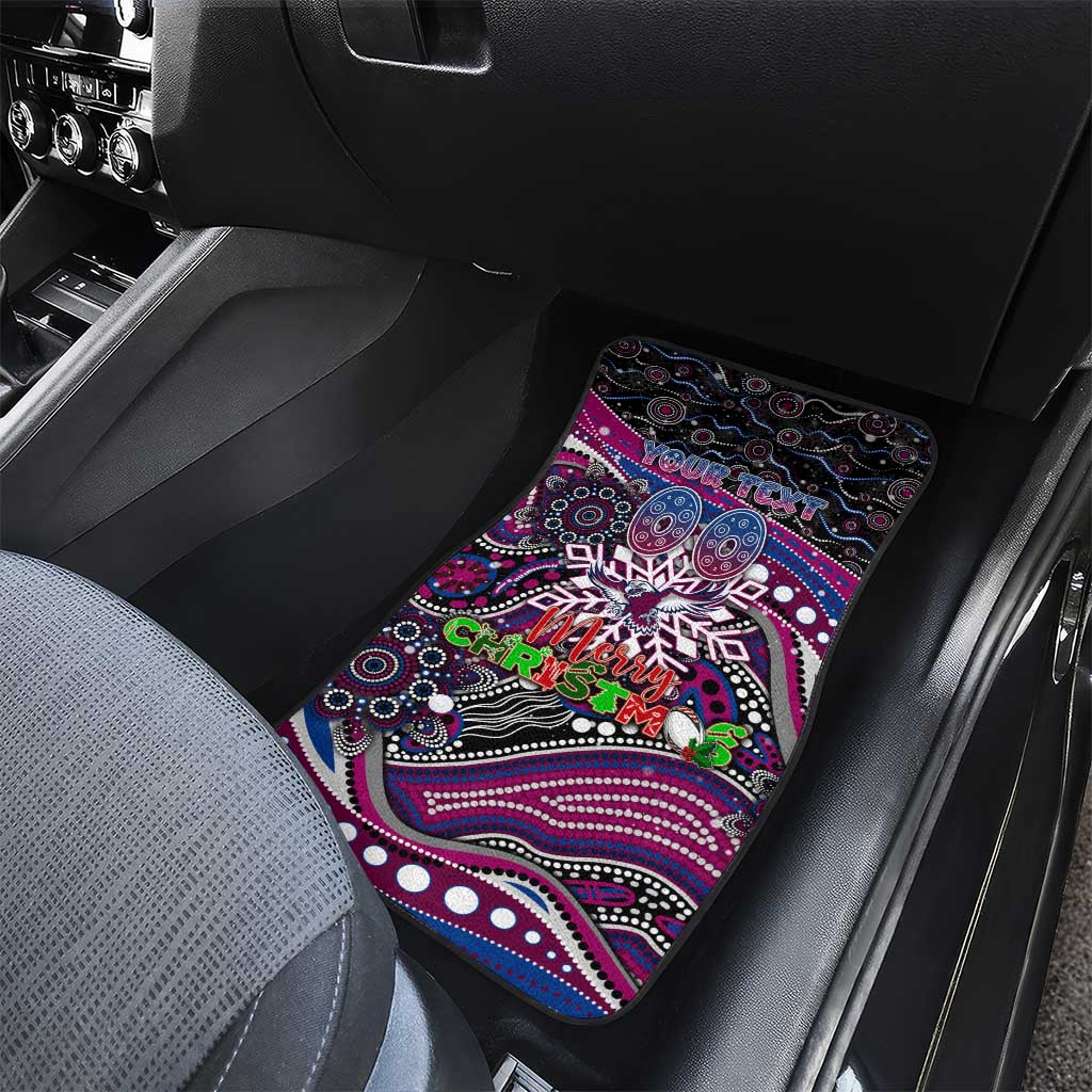 Merry Christmas Manly Warringah Sea Eagles Car Mats Aboriginal Santa Rugby Mascot - Silvertails