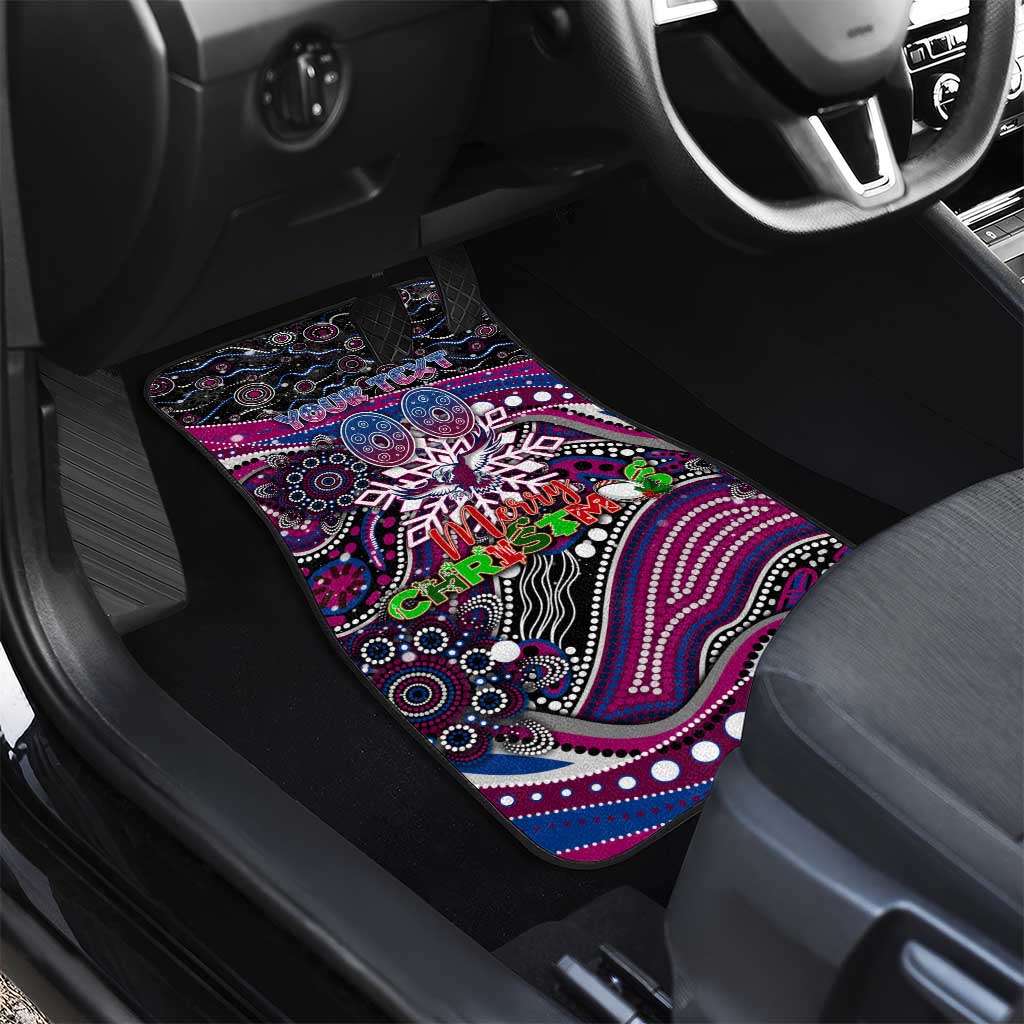 Merry Christmas Manly Warringah Sea Eagles Car Mats Aboriginal Santa Rugby Mascot - Silvertails