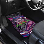 Merry Christmas Manly Warringah Sea Eagles Car Mats Aboriginal Santa Rugby Mascot - Silvertails