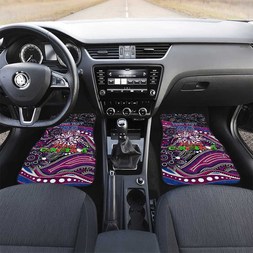 Merry Christmas Manly Warringah Sea Eagles Car Mats Aboriginal Santa Rugby Mascot - Silvertails
