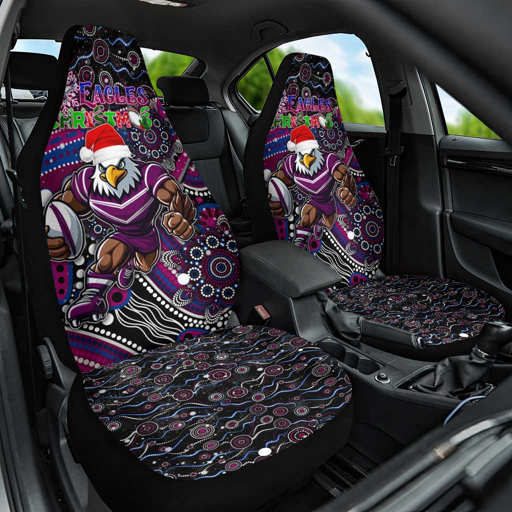 Merry Christmas Manly Warringah Sea Eagles Car Seat Cover Aboriginal Santa Rugby Mascot - Silvertails