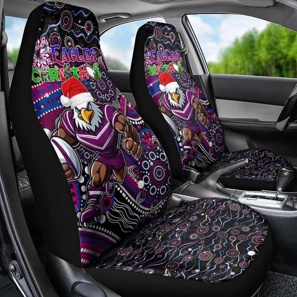 Merry Christmas Manly Warringah Sea Eagles Car Seat Cover Aboriginal Santa Rugby Mascot - Silvertails