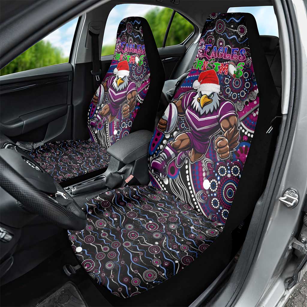 Merry Christmas Manly Warringah Sea Eagles Car Seat Cover Aboriginal Santa Rugby Mascot - Silvertails