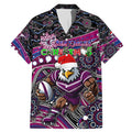 Merry Christmas Manly Warringah Sea Eagles Family Matching Mermaid Dress and Hawaiian Shirt Aboriginal Santa Rugby Mascot - Silvertails