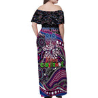 Merry Christmas Manly Warringah Sea Eagles Family Matching Off Shoulder Maxi Dress and Hawaiian Shirt Aboriginal Santa Rugby Mascot - Silvertails