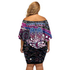 Merry Christmas Manly Warringah Sea Eagles Family Matching Off Shoulder Short Dress and Hawaiian Shirt Aboriginal Santa Rugby Mascot - Silvertails