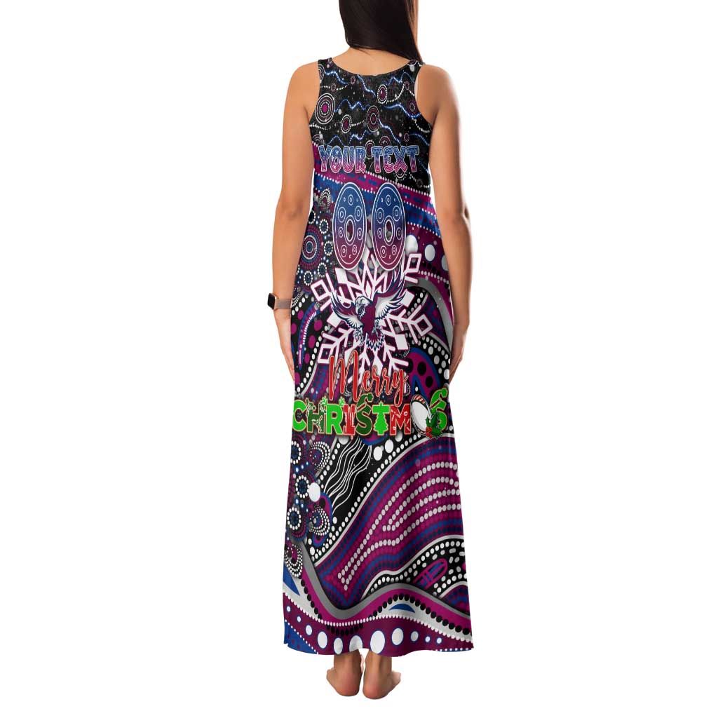 Merry Christmas Manly Warringah Sea Eagles Family Matching Tank Maxi Dress and Hawaiian Shirt Aboriginal Santa Rugby Mascot - Silvertails