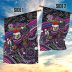 Merry Christmas Manly Warringah Sea Eagles Garden Flag Aboriginal Santa Rugby Mascot - Silvertails