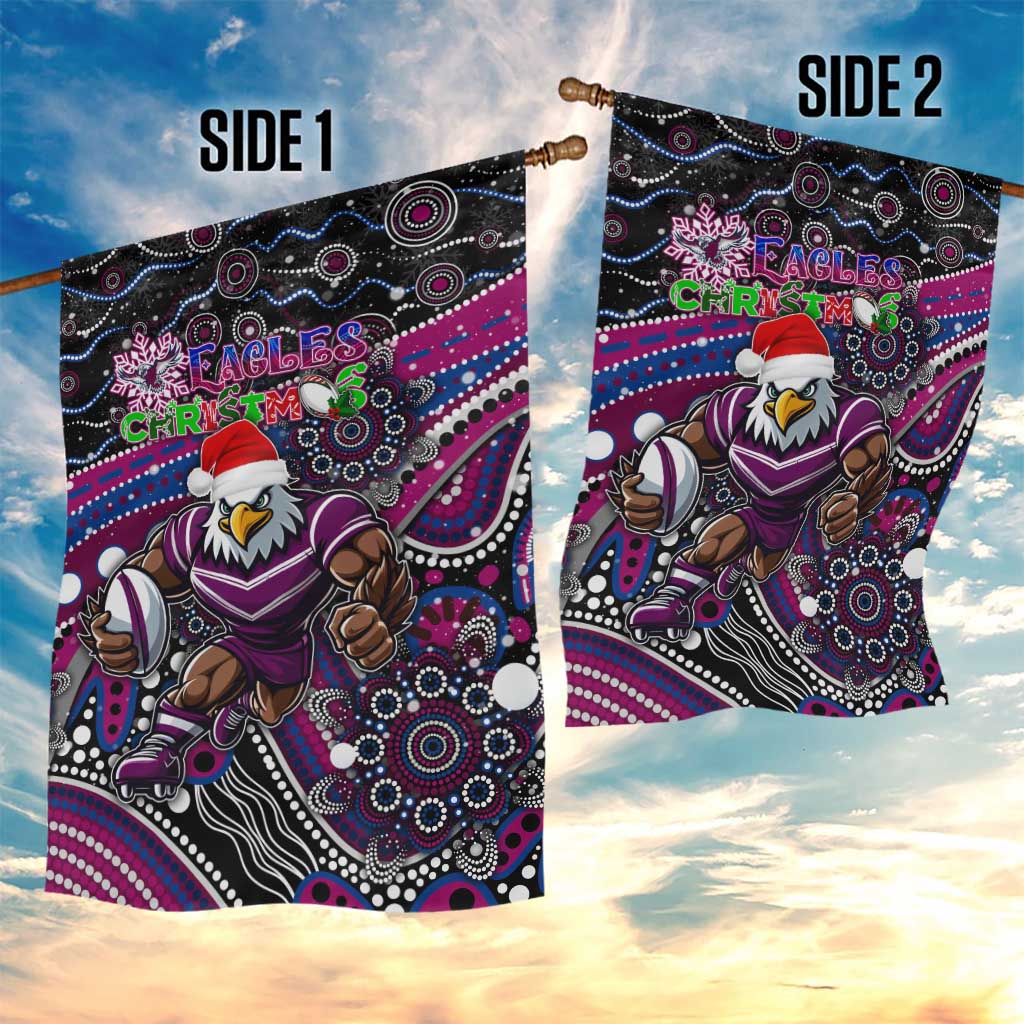 Merry Christmas Manly Warringah Sea Eagles Garden Flag Aboriginal Santa Rugby Mascot - Silvertails