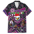 Merry Christmas Manly Warringah Sea Eagles Hawaiian Shirt Aboriginal Santa Rugby Mascot - Silvertails