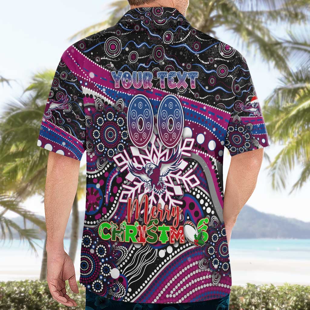 Merry Christmas Manly Warringah Sea Eagles Hawaiian Shirt Aboriginal Santa Rugby Mascot - Silvertails