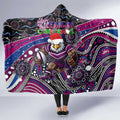 Merry Christmas Manly Warringah Sea Eagles Hooded Blanket Aboriginal Santa Rugby Mascot - Silvertails