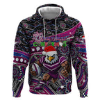 Merry Christmas Manly Warringah Sea Eagles Hoodie Aboriginal Santa Rugby Mascot - Silvertails