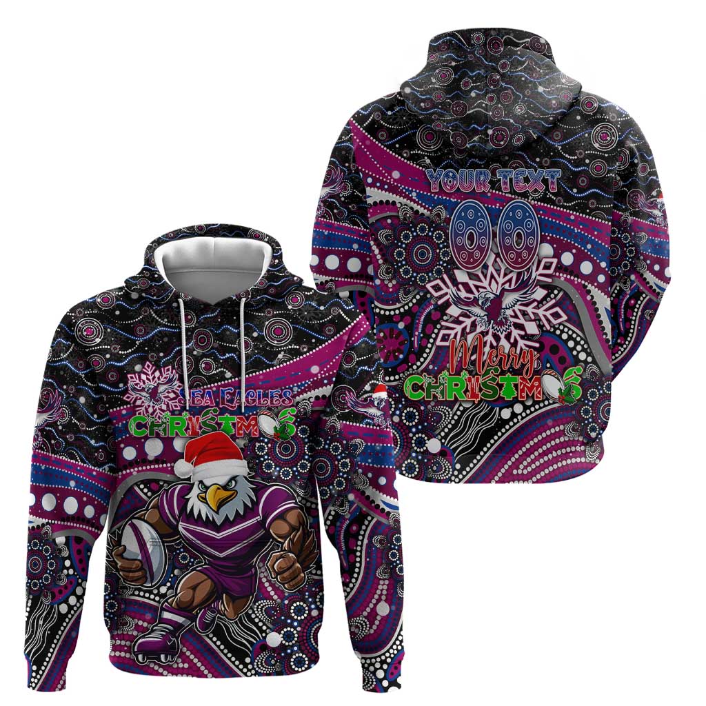 Merry Christmas Manly Warringah Sea Eagles Hoodie Aboriginal Santa Rugby Mascot - Silvertails