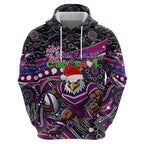 Merry Christmas Manly Warringah Sea Eagles Hoodie Aboriginal Santa Rugby Mascot - Silvertails