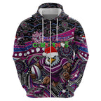 Merry Christmas Manly Warringah Sea Eagles Hoodie Aboriginal Santa Rugby Mascot - Silvertails