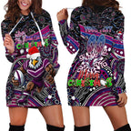Merry Christmas Manly Warringah Sea Eagles Hoodie Dress Aboriginal Santa Rugby Mascot - Silvertails