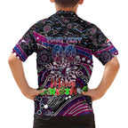 Merry Christmas Manly Warringah Sea Eagles Kid Hawaiian Shirt Aboriginal Santa Rugby Mascot - Silvertails