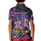 Merry Christmas Manly Warringah Sea Eagles Kid Polo Shirt Aboriginal Santa Rugby Mascot - Silvertails