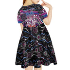 Merry Christmas Manly Warringah Sea Eagles Kid Short Sleeve Dress Aboriginal Santa Rugby Mascot - Silvertails